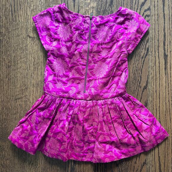 Peek Toddler Girl's Purple Fancy Special Occasion Short Sleeve Floral Dress 2-3 - Picture 2 of 7